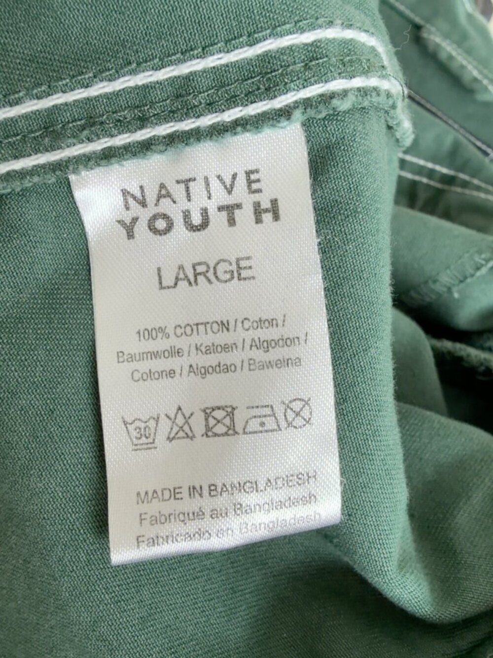 Native Youth Green Contrast Stitch Coach Jacket — Size L - Picture 5 of 10